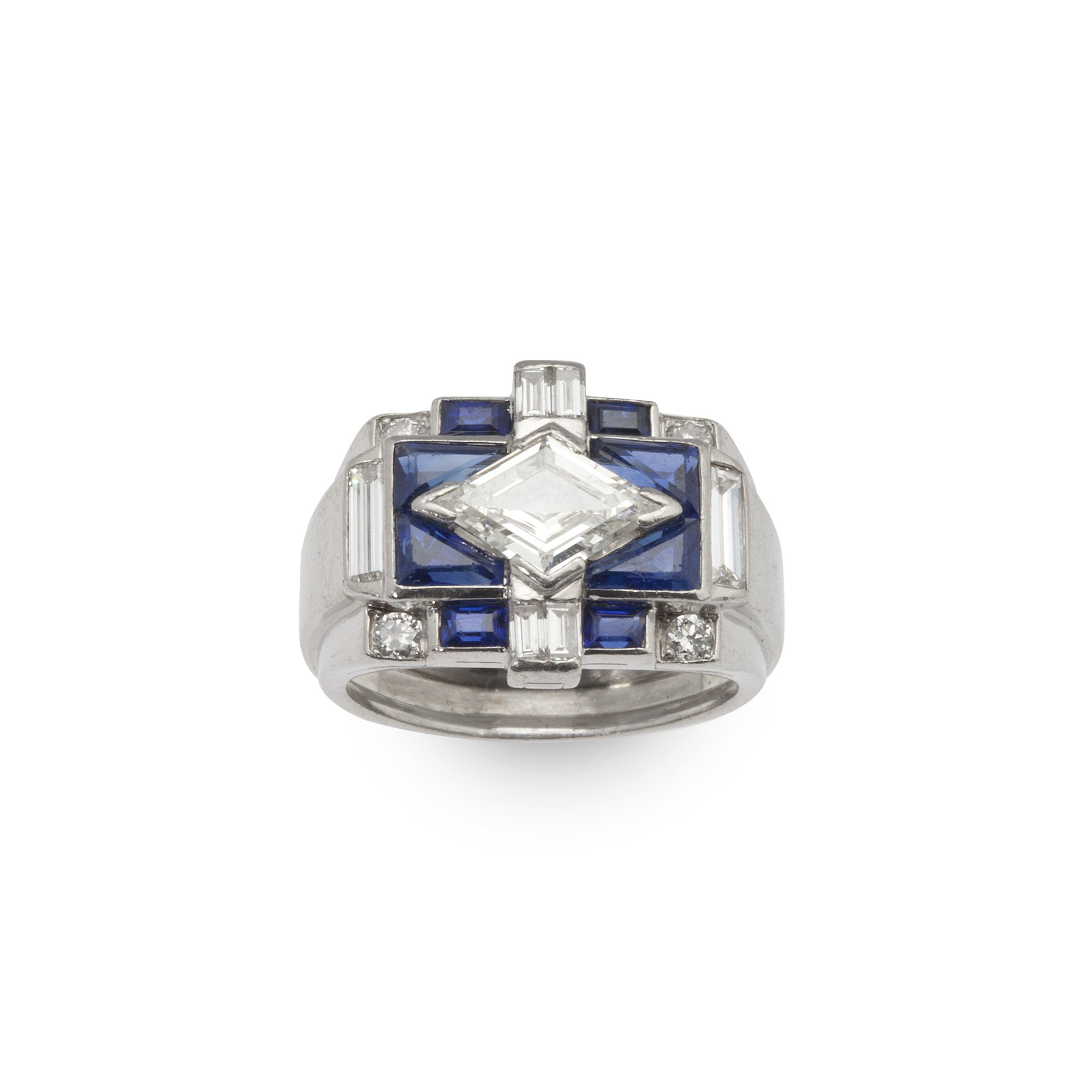 Art Deco ring diamant saffier – Marjan Sterk | Vintage |
